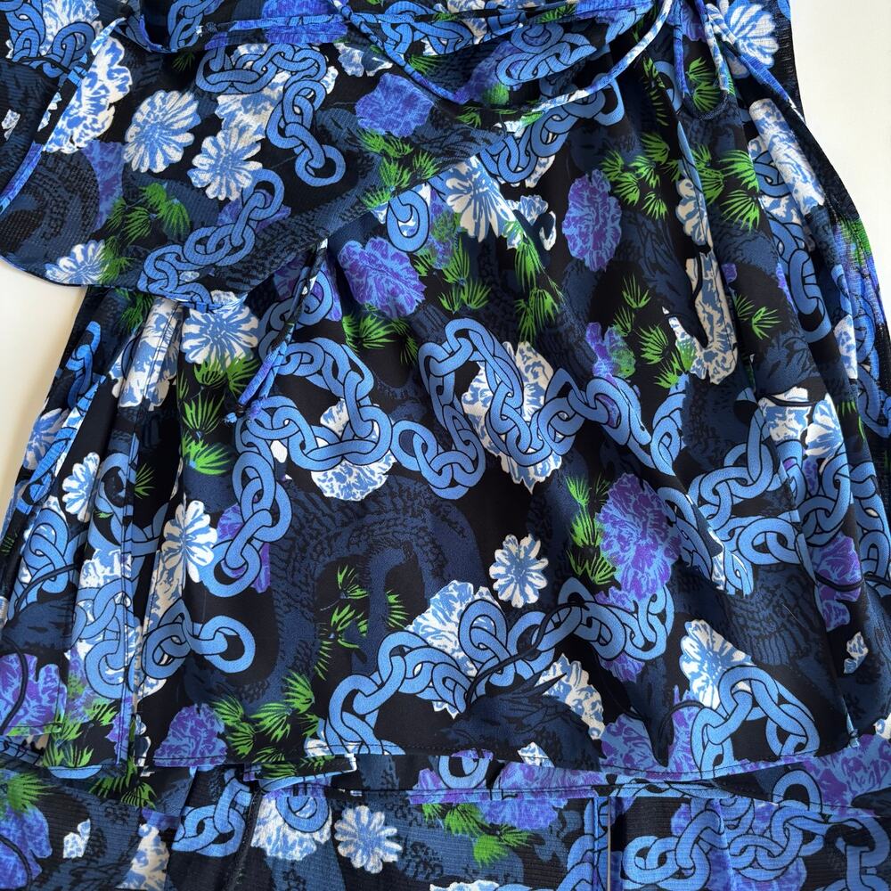 Diane Von Furstenberg Corinne Dragon Ruched Stretch Mesh Dress Women’s Medium - Picture 6 of 8
